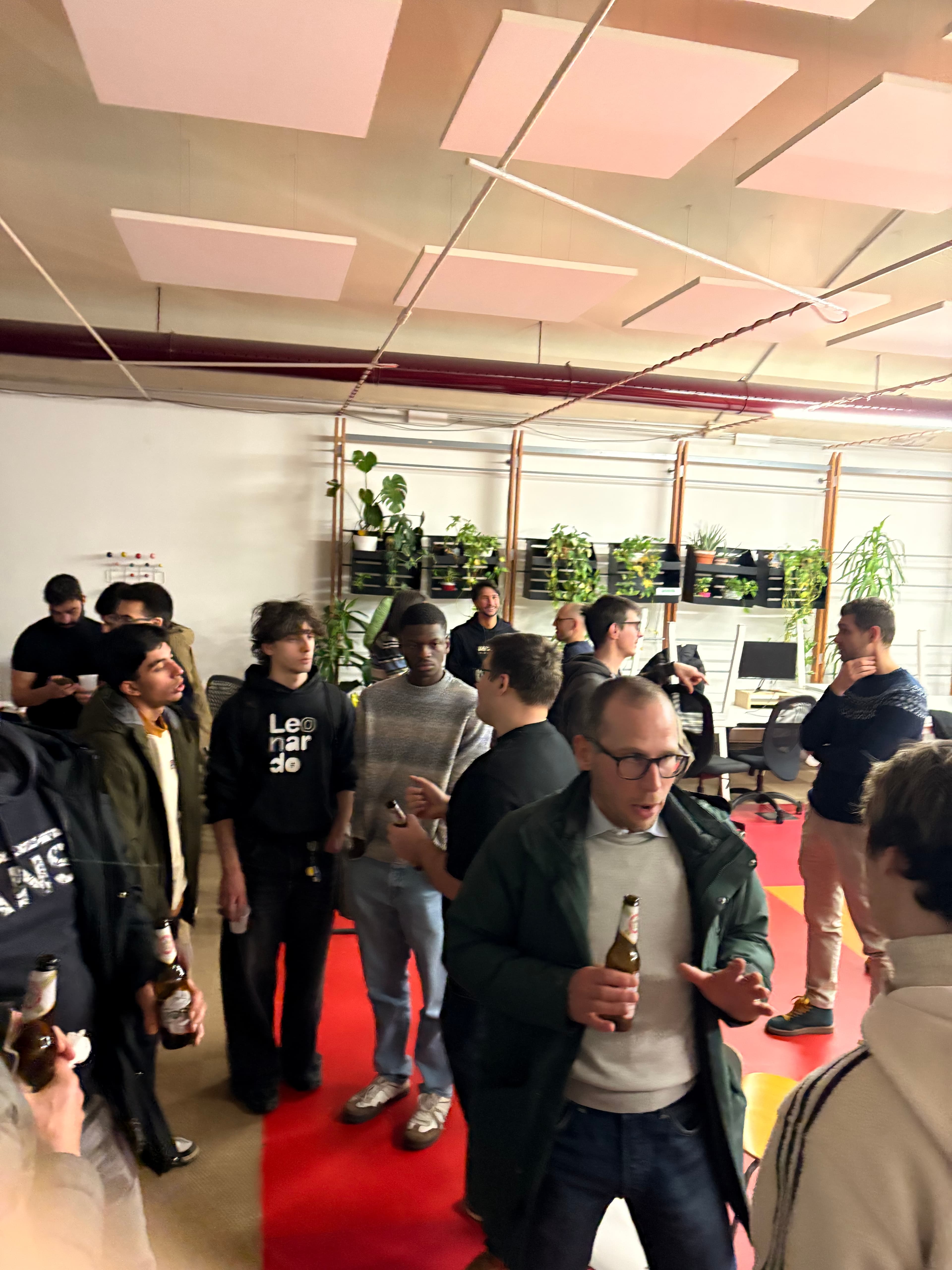 Attendees discussing product ideas
